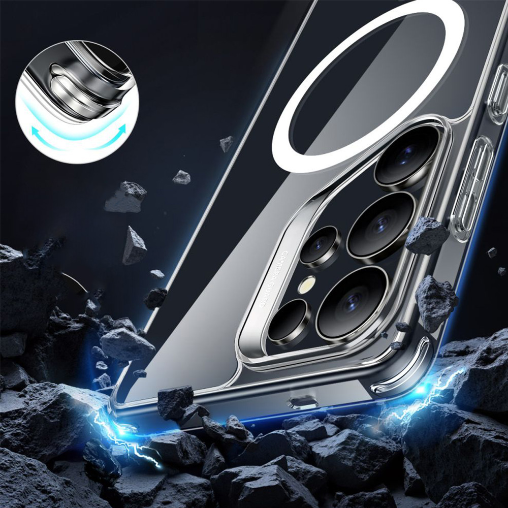 Etui ESR Classic Hybrid Halolock do Galaxy S25 Ultra do MagSafe, przezroczysto-białe